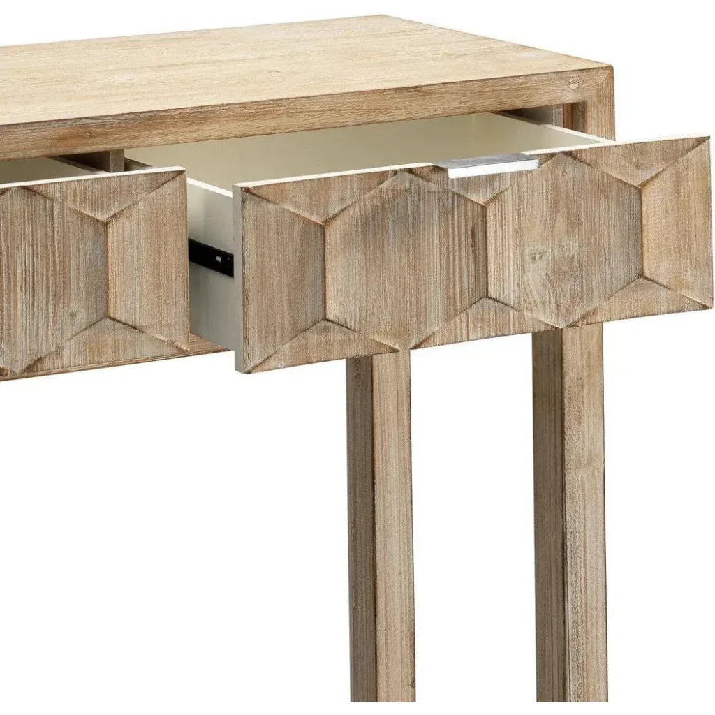 Grey Fir Wood Juniper Two Drawer Console - LOOMLAN - Jamie Young - Console Tables