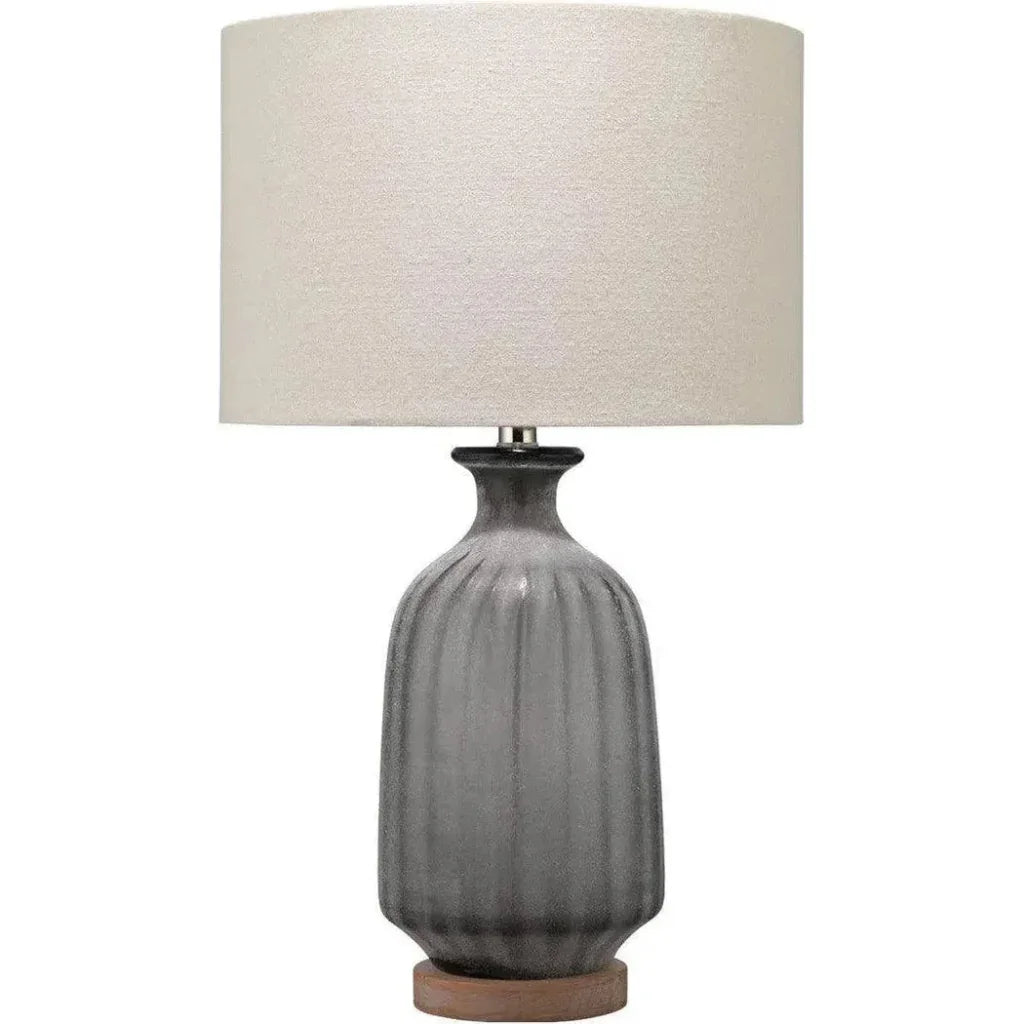 Grey Glass Grey Frosted Glass Table Lamp - LOOMLAN - Jamie Young - Table Lamps