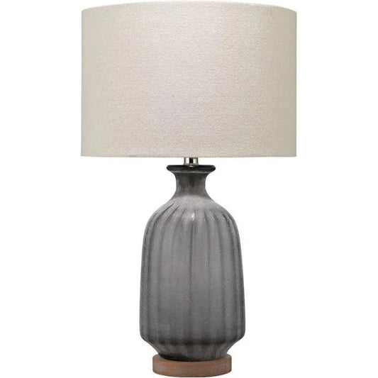 Grey Glass Grey Frosted Glass Table Lamp - LOOMLAN - Jamie Young - Table Lamps