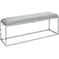 Grey Leather Metal Shelby Bench Backless - LOOMLAN - Jamie Young - Bedroom Benches