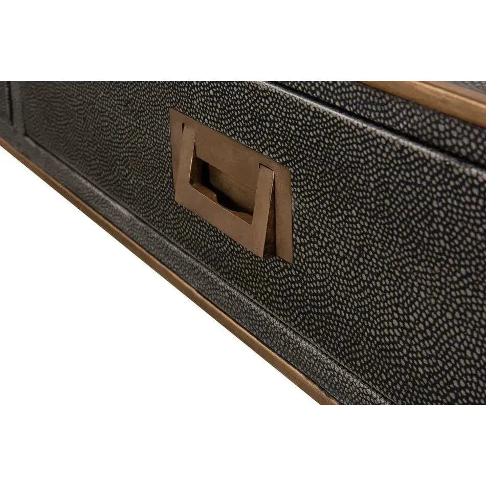 Grey Leather Shagreen Desk-Home Office Desks-Sarreid-LOOMLAN