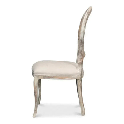 Oval Cane Back Set Chair Grey Oak Taupe - LOOMLAN - Sarreid - Dining Chairs