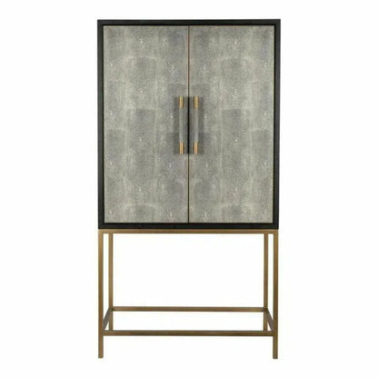 Grey Shagreen Bar on Stand-Home Bar Cabinets-Moe's Home-LOOMLAN