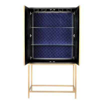 Grey Shagreen Bar on Stand-Home Bar Cabinets-Moe's Home-LOOMLAN