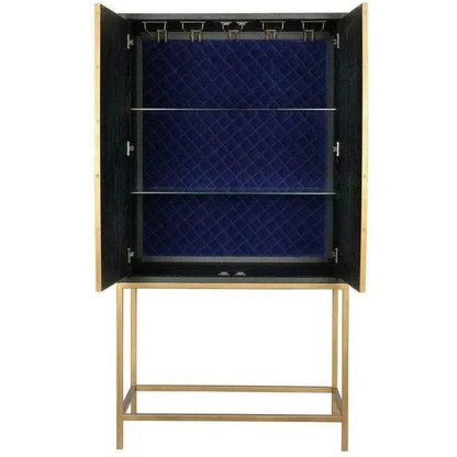 Grey Shagreen Bar on Stand-Home Bar Cabinets-Moe's Home-LOOMLAN