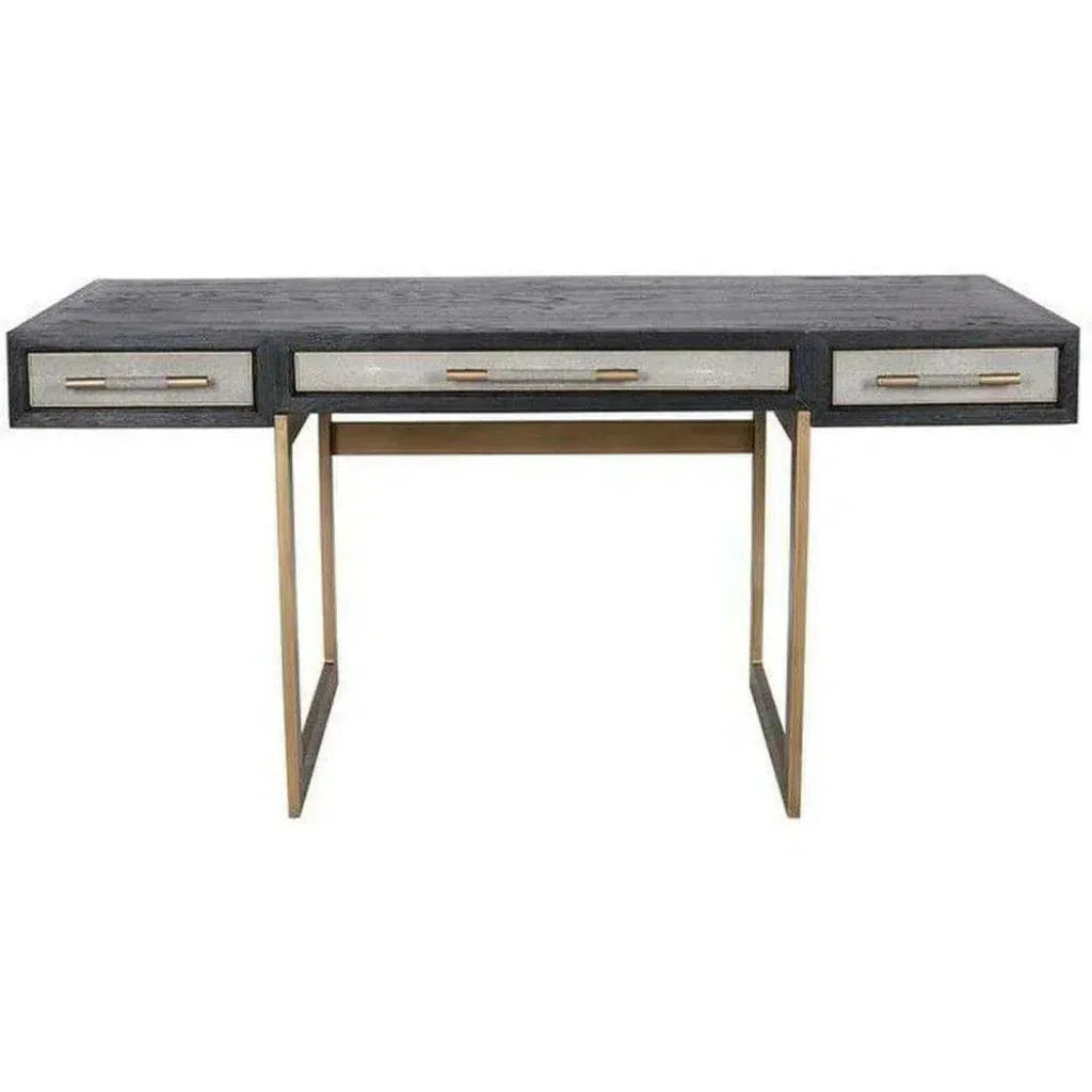 Grey Shagreen Home Office Desk With Drawers-Home Office Desks-Moe's Home-LOOMLAN