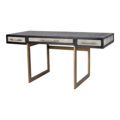 Grey Shagreen Home Office Desk With Drawers-Home Office Desks-Moe's Home-LOOMLAN