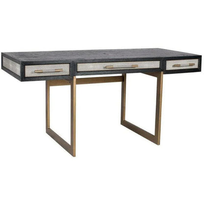 Grey Shagreen Home Office Desk With Drawers-Home Office Desks-Moe's Home-LOOMLAN