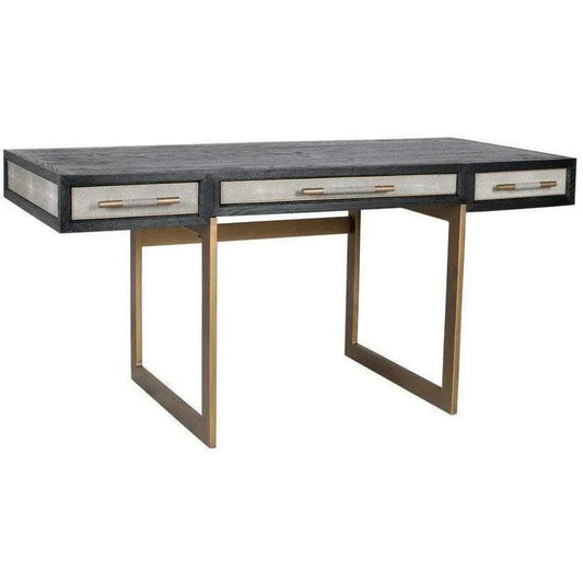 Grey Shagreen Home Office Desk With Drawers-Home Office Desks-Moe's Home-LOOMLAN