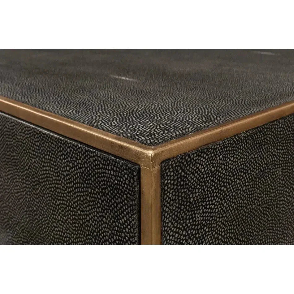 Grey Shagreen Leather Dresser - LOOMLAN - Sarreid - Dressers