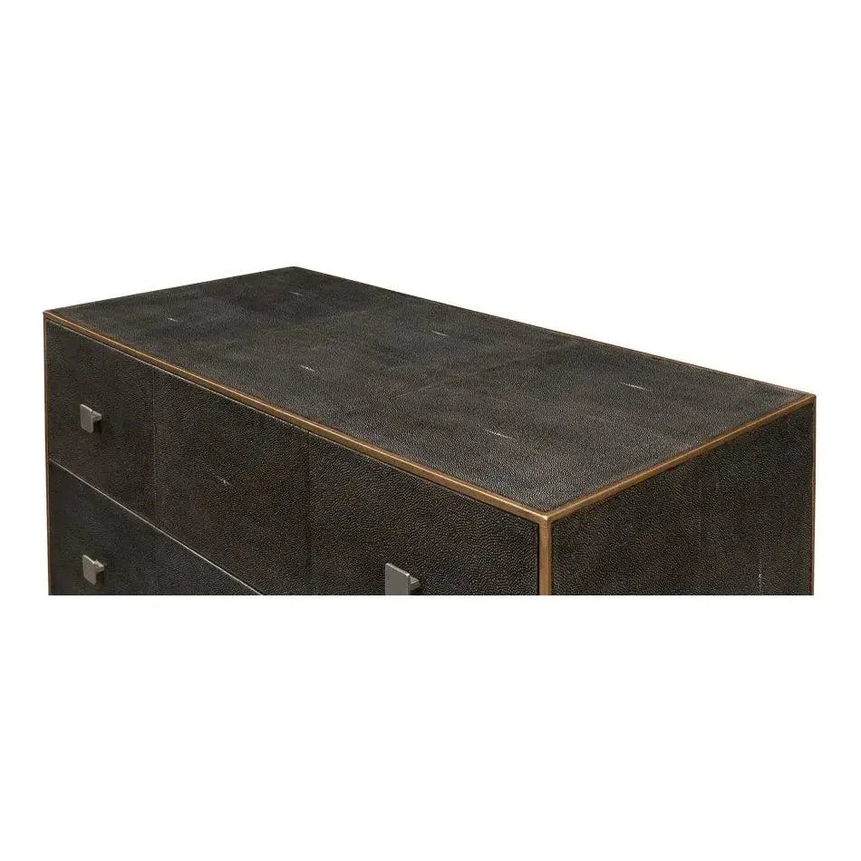 Grey Shagreen Leather Dresser - LOOMLAN - Sarreid - Dressers