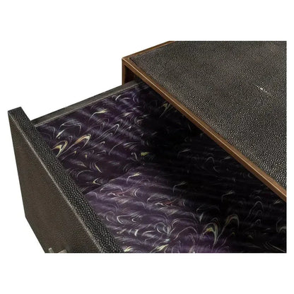 Grey Shagreen Leather Dresser - LOOMLAN - Sarreid - Dressers