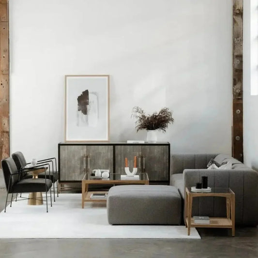 Grey Shagreen Retro Sideboard on Stand - LOOMLAN - Moe's Home - Sideboards
