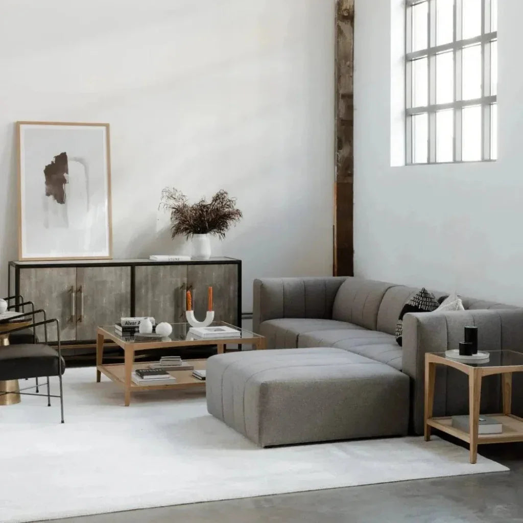 Grey Shagreen Retro Sideboard on Stand - LOOMLAN - Moe's Home - Sideboards