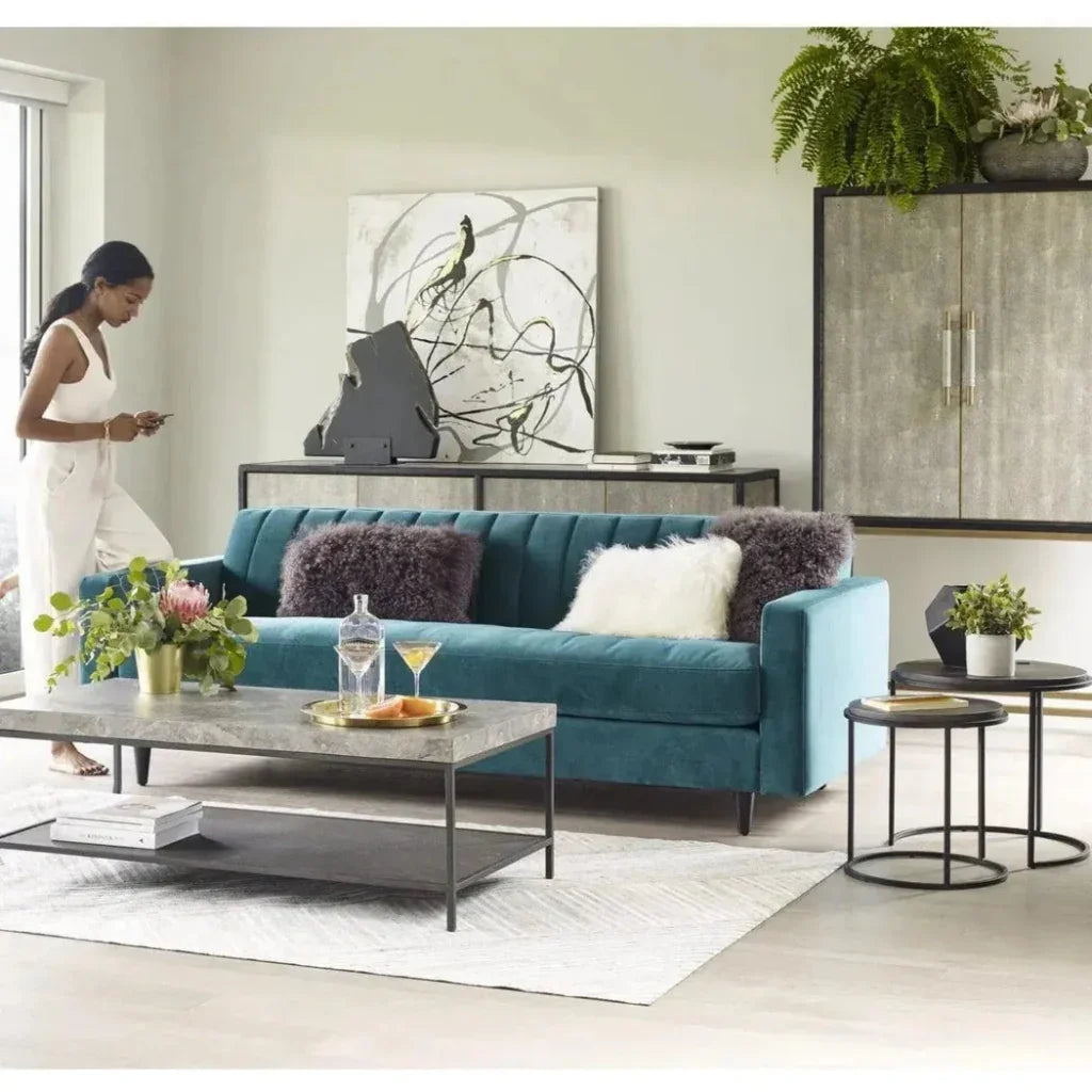 Grey Shagreen Retro Sideboard on Stand - LOOMLAN - Moe's Home - Sideboards