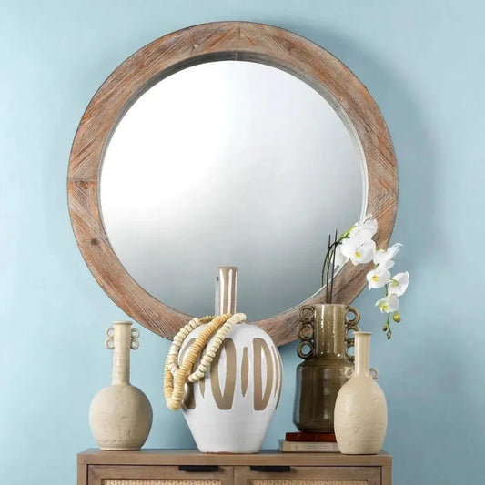 Grey Veneer Reclaimed Wall Mirror - LOOMLAN - Jamie Young - Wall Mirrors