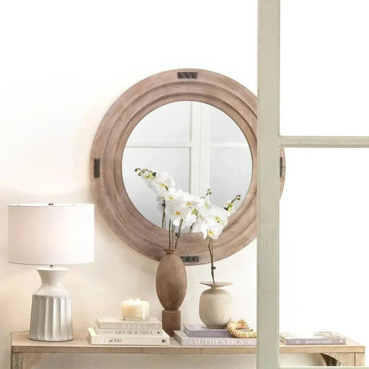 Grey Washed Fir wood Foreman Wall Mirror - LOOMLAN - Jamie Young - Wall Mirrors