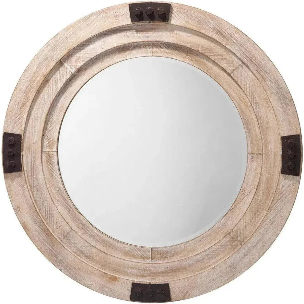 Grey Washed Fir wood Foreman Wall Mirror - LOOMLAN - Jamie Young - Wall Mirrors