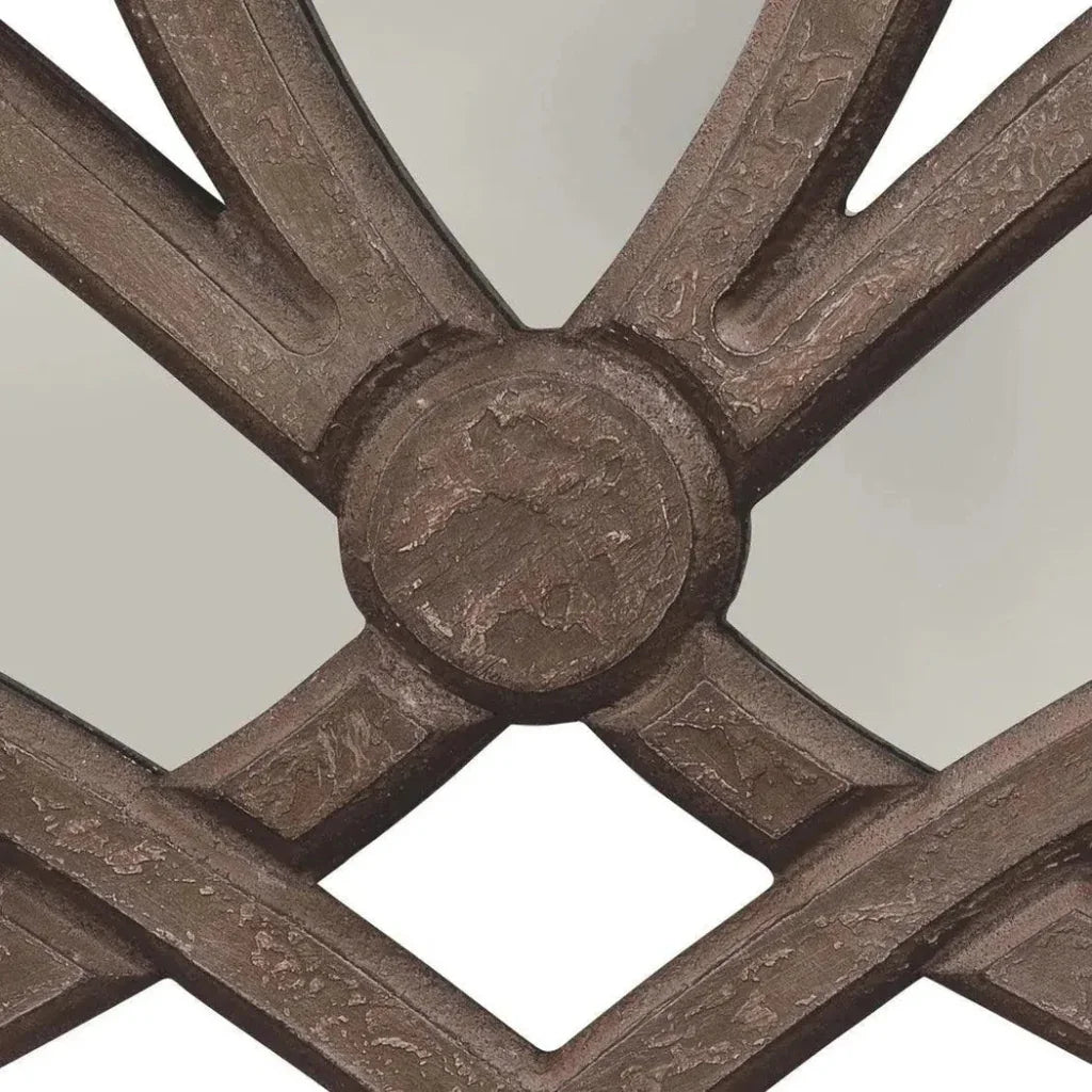 Grey Wood Decorative Wall Mirror 46" Wide - LOOMLAN - Jamie Young - Wall Mirrors