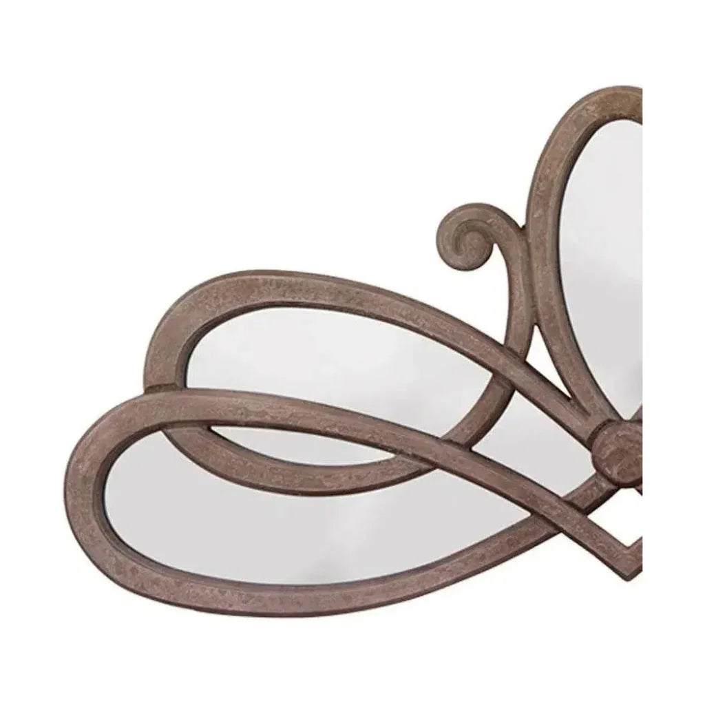 Grey Wood Decorative Wall Mirror 46" Wide - LOOMLAN - Jamie Young - Wall Mirrors