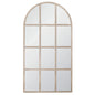 Grid Wood Frame Arched Mirror-Floor Mirrors-Essentials For Living-LOOMLAN