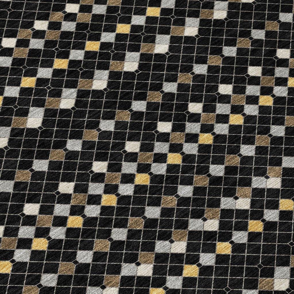 Gridora Black Washable Indoor - Outdoor Rug - LOOMLAN - LOOMLAN Rugs - Outdoor Rugs