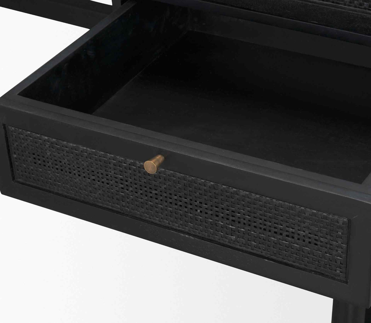 Grier Five Drawers Wooden Black Office Desk