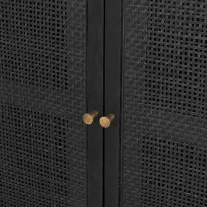 Grier Four Doors Wood Black Sideboard