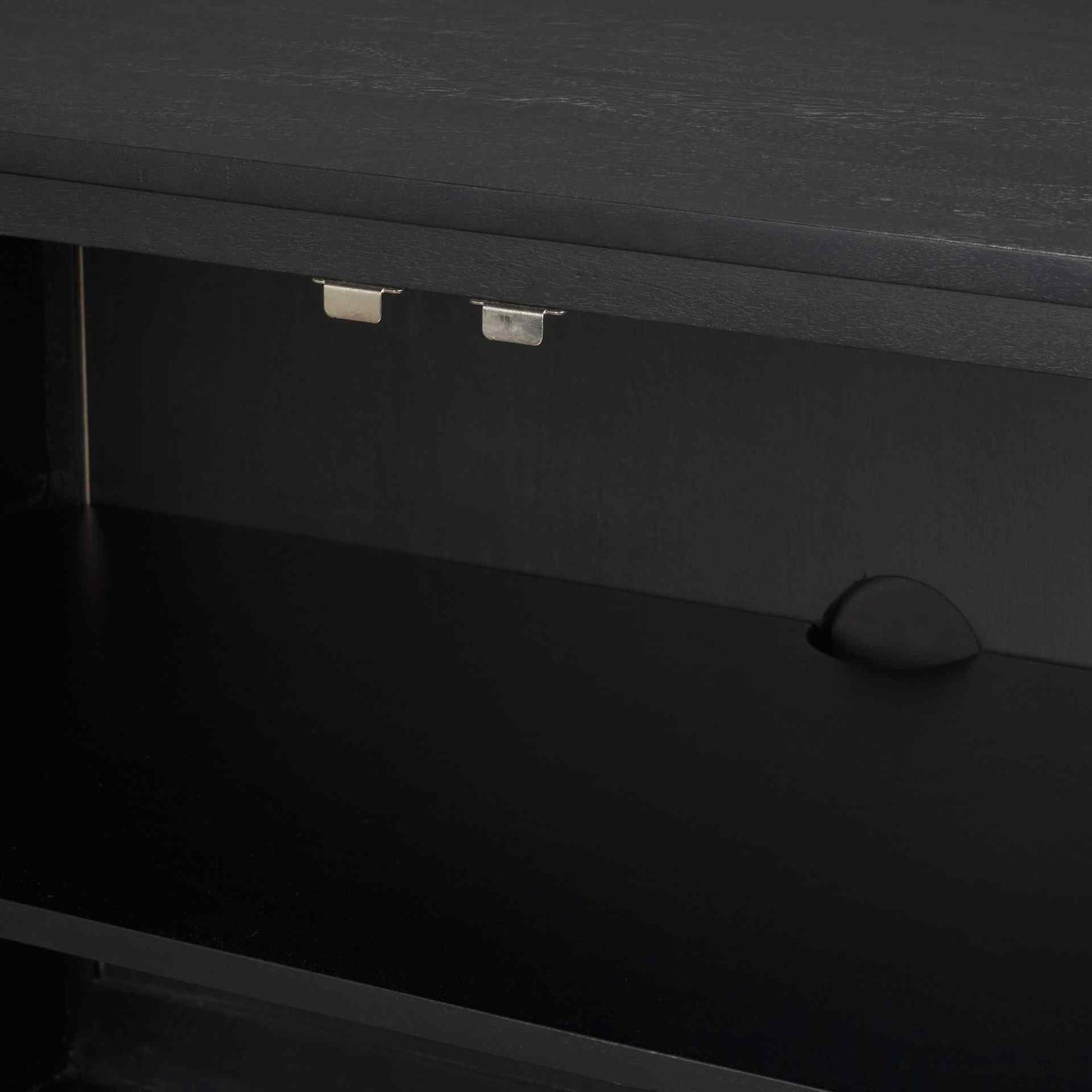 Grier Four Doors Wood Black Sideboard