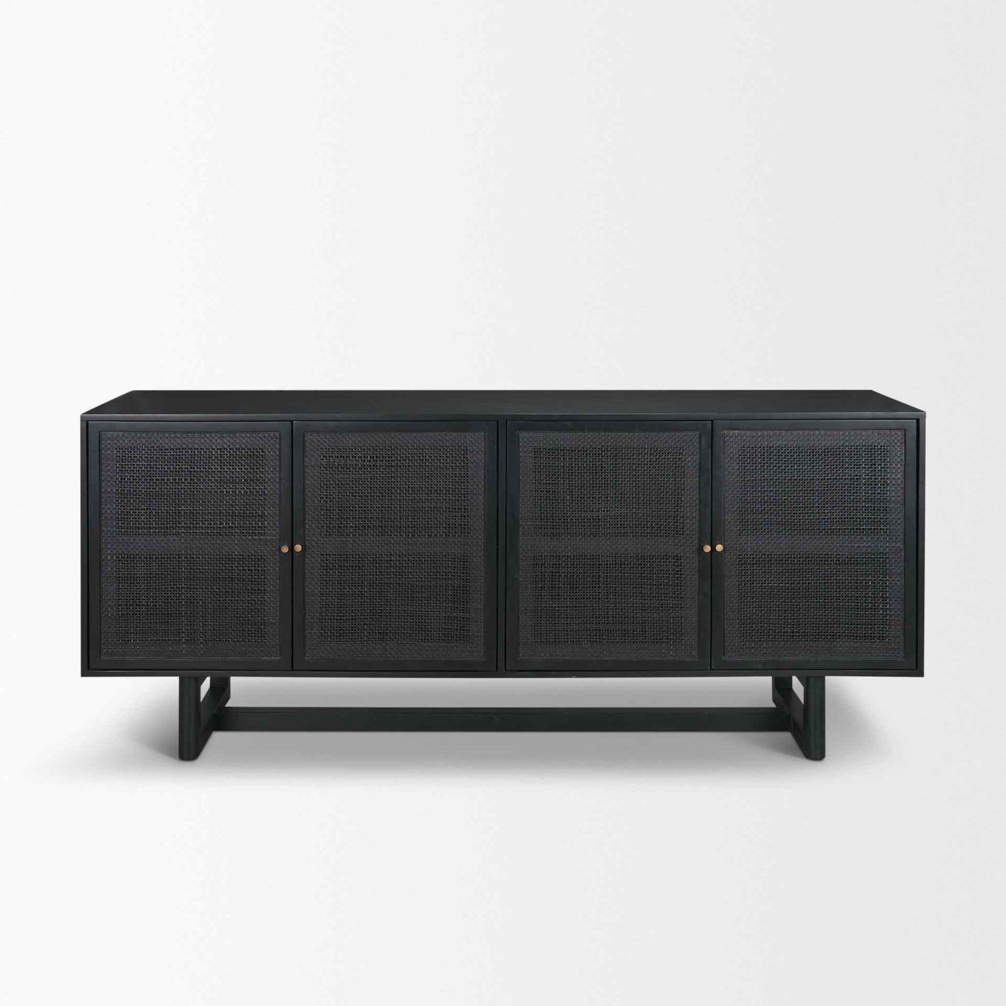 Grier Four Doors Wood Black Sideboard