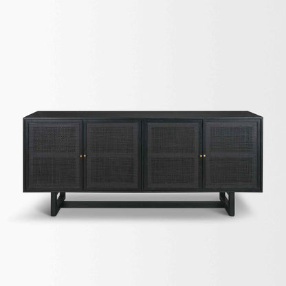 Grier Four Doors Wood Black Sideboard