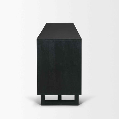 Grier Four Doors Wood Black Sideboard