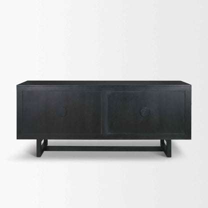 Grier Four Doors Wood Black Sideboard