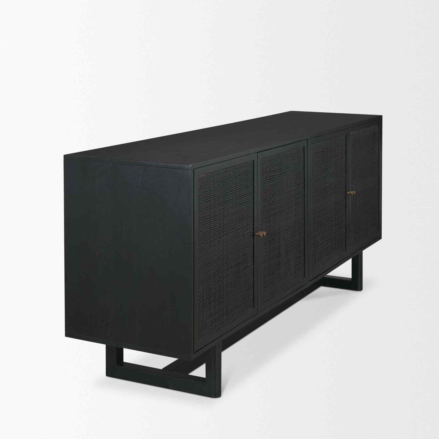 Grier Four Doors Wood Black Sideboard