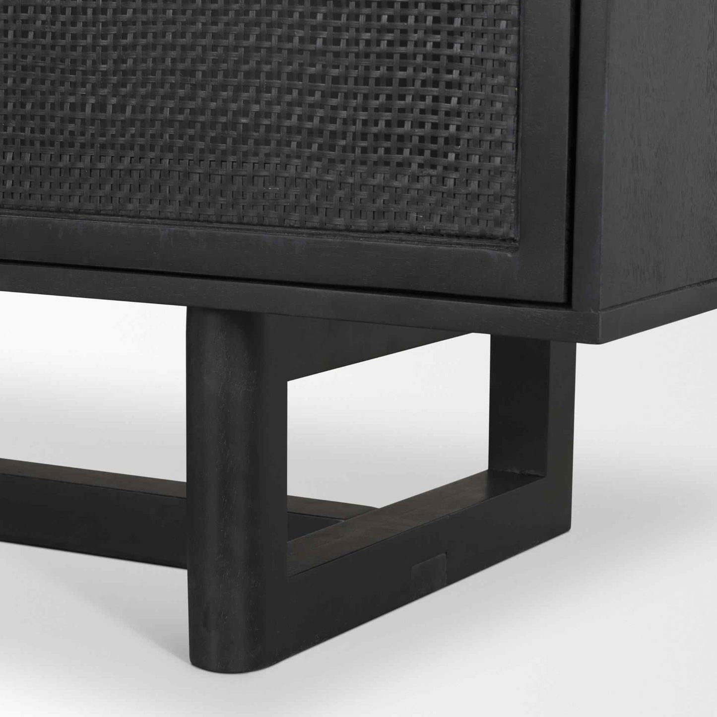 Grier Four Doors Wood Black Sideboard