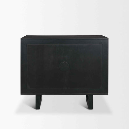 Grier Wooden Black Accent Cabinet