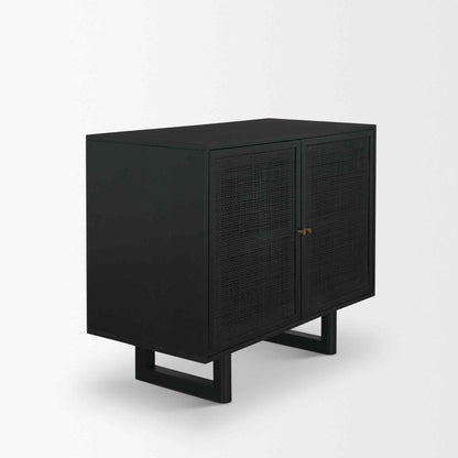 Grier Wooden Black Accent Cabinet