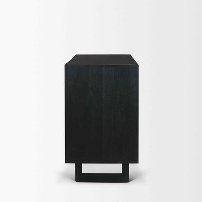 Grier Wooden Black Accent Cabinet
