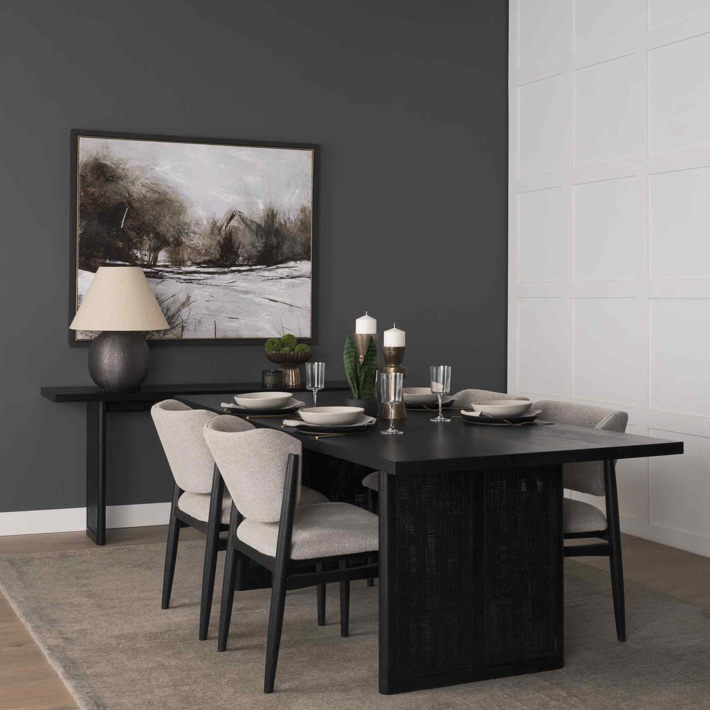 Grier Wooden Black Console Table