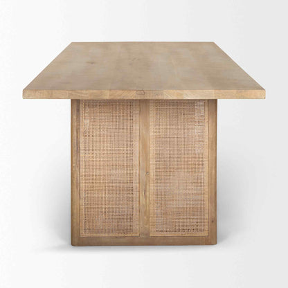 Grier Wooden Rectangular Dining Table-Dining Tables-Mercana-LOOMLAN