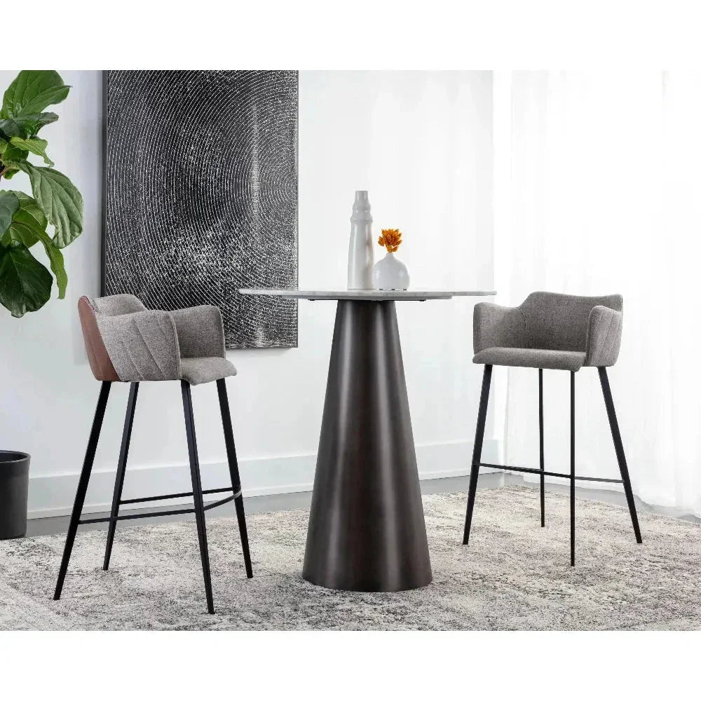 Griffin Leather Modern Barstool - LOOMLAN - SUNPAN - Bar Stools