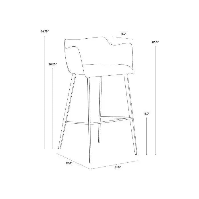 Griffin Leather Modern Barstool - LOOMLAN - SUNPAN - Bar Stools
