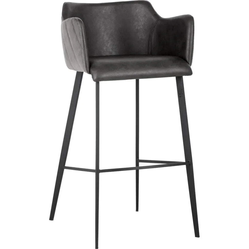 Griffin Leather Modern Barstool - LOOMLAN - SUNPAN - Bar Stools