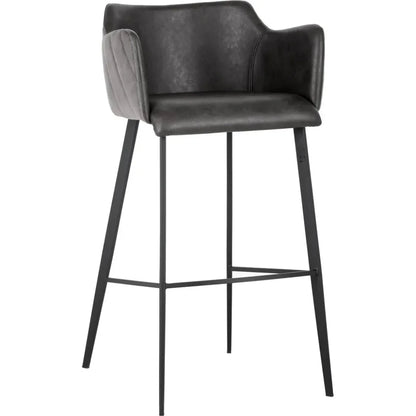 Griffin Leather Modern Barstool - LOOMLAN - SUNPAN - Bar Stools