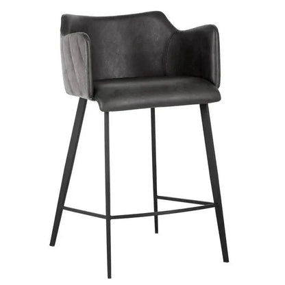 Griffin Leather Modern Counter Stool - LOOMLAN - SUNPAN - Counter Stools