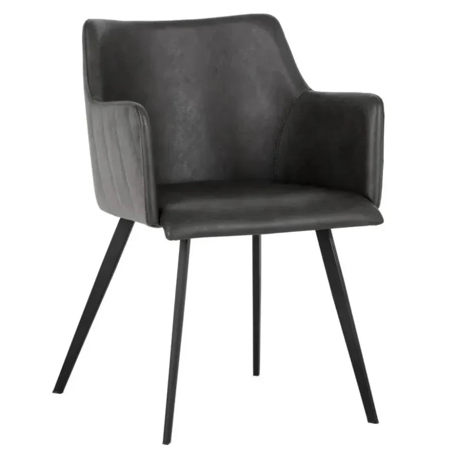 Griffin Leather Modern Dining Armchair - LOOMLAN - SUNPAN - Dining Chairs