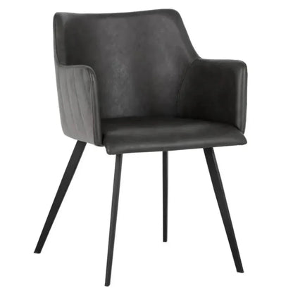 Griffin Leather Modern Dining Armchair - LOOMLAN - SUNPAN - Dining Chairs