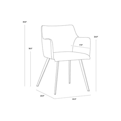 Griffin Leather Modern Dining Armchair - LOOMLAN - SUNPAN - Dining Chairs