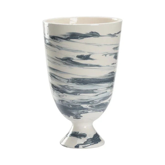 Grigio Footed Marble Made Vase - LOOMLAN - Chelsea House - Vases & Jars