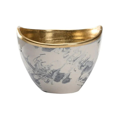 Grigio Marble Made Grey Bowl - LOOMLAN - Chelsea House - Boxes & Bowls